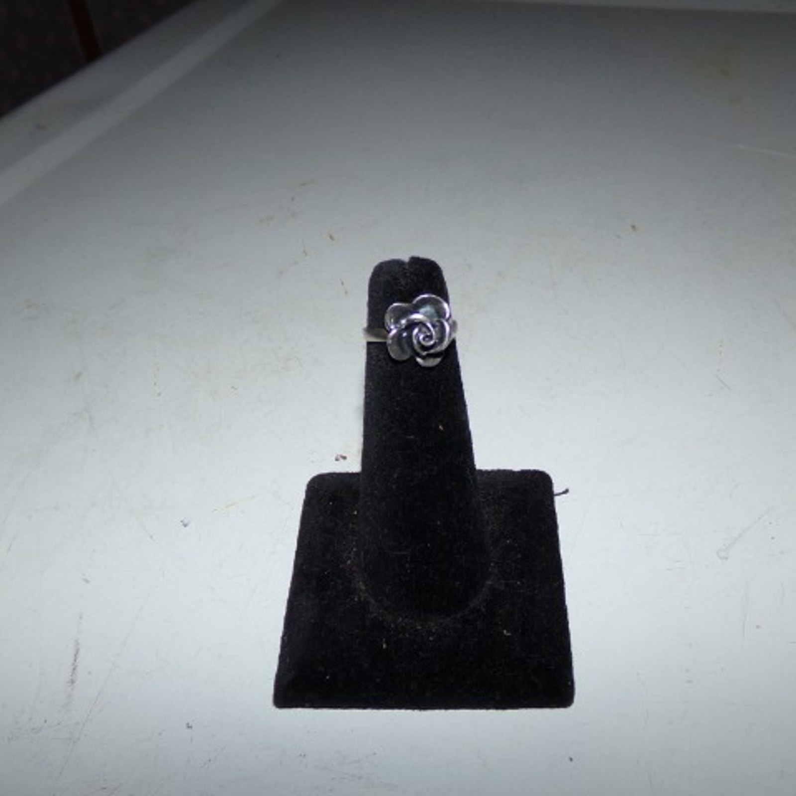 Floral Rose .925 Silver Ring Size 6